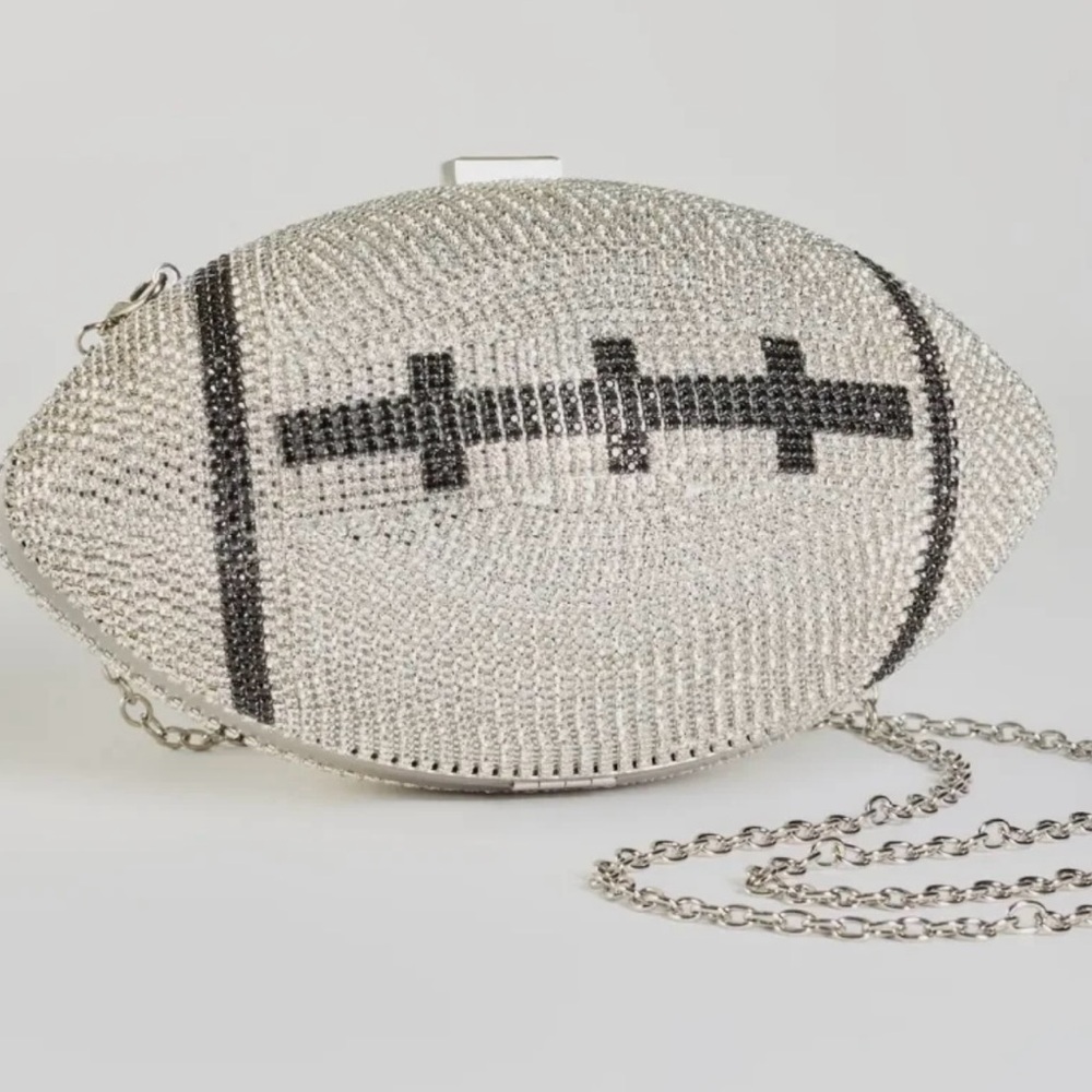 Silver Football Clutch Bag